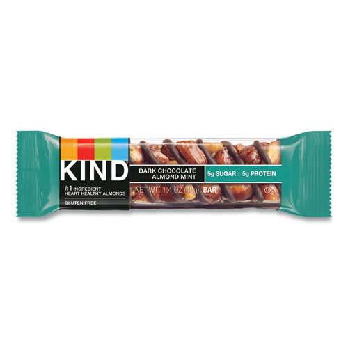 Picture of Nuts and Spices Bar, Dark Chocolate Almond Mint, 1.4 oz Bar, 12/Box