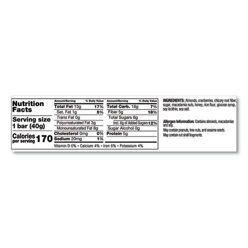 Picture of Plus Nutrition Boost Bar, Cranberry Almond and Antioxidants, 1.4 oz, 12/Box