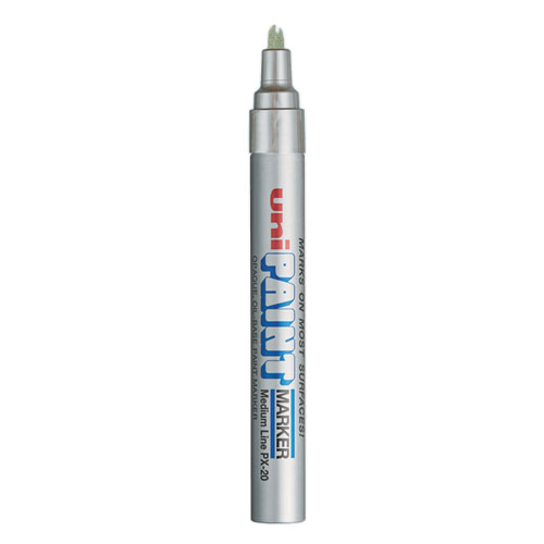 Picture of Permanent Marker, Medium Bullet Tip, Metallic Silver