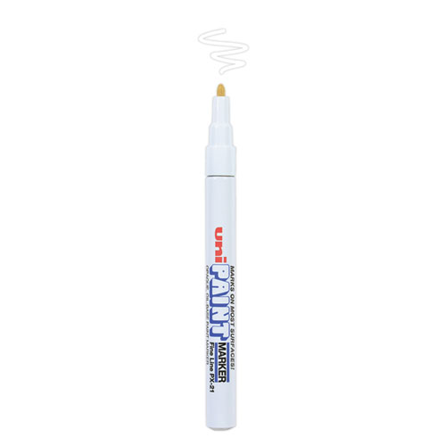 Picture of Permanent Marker, Fine Bullet Tip, White