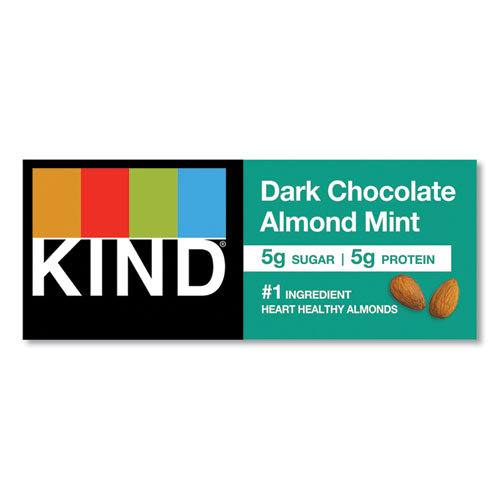 Picture of Nuts and Spices Bar, Dark Chocolate Almond Mint, 1.4 oz Bar, 12/Box