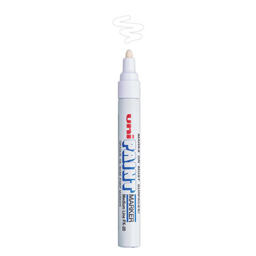 Picture of Permanent Marker, Medium Bullet Tip, White