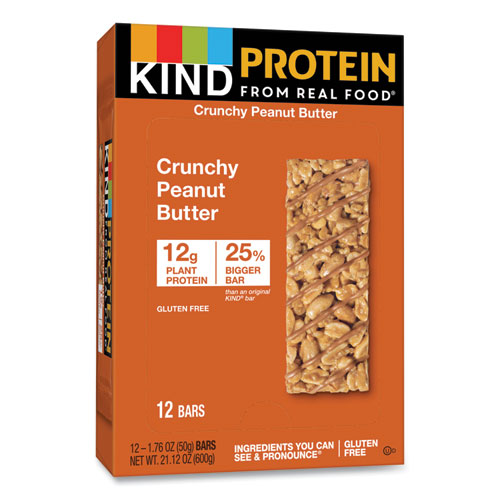 Picture of Protein Bars, Crunchy Peanut Butter, 1.76 oz, 12/Pack