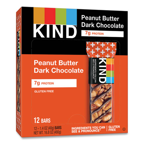 Picture of Plus Nutrition Boost Bar, Peanut Butter Dark Chocolate/Protein, 1.4 oz, 12/Box