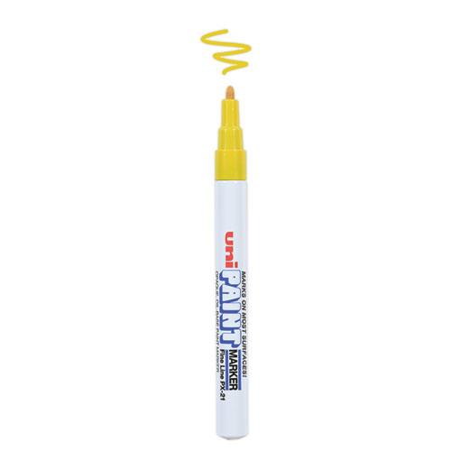 Picture of Permanent Marker, Fine Bullet Tip, Yellow