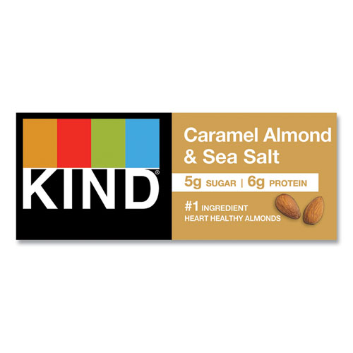 Picture of Nuts and Spices Bar, Caramel Almond and Sea Salt, 1.4 oz Bar, 12/Box