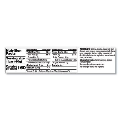 Picture of Plus Nutrition Boost Bar, Dk ChocolateCherryCashew/Antioxidants, 1.4 oz, 12/Box