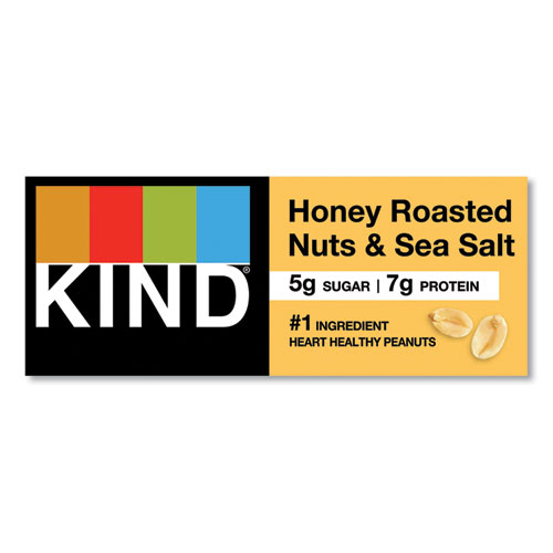 Picture of Nuts and Spices Bar, Honey Roasted Nuts/Sea Salt, 1.4 oz Bar, 12/Box