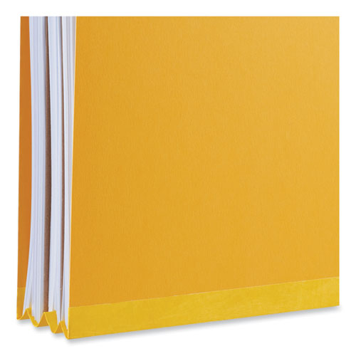 Picture of Bright Colored Pressboard Classification Folders, 2" Expansion, 1 Divider, 4 Fasteners, Legal Size, Yellow Exterior, 10/Box