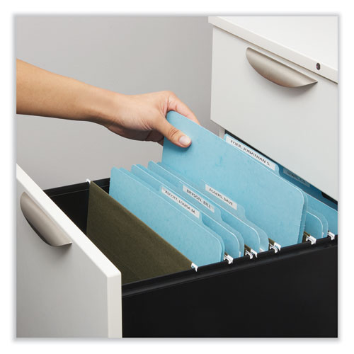 Picture of Top Tab Classification Folders, 2" Expansion, 2 Fasteners, Letter Size, Light Blue Exterior, 25/Box