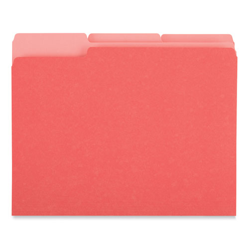 Picture of Interior File Folders, 1/3-Cut Tabs: Assorted, Letter Size, 11-pt Stock, Red, 100/Box