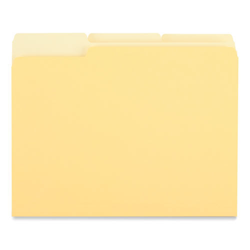 Picture of Interior File Folders, 1/3-Cut Tabs: Assorted, Letter Size, 11-pt Stock, Yellow, 100/Box