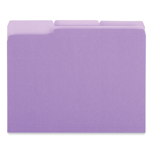 Picture of Interior File Folders, 1/3-Cut Tabs: Assorted, Letter Size, 11-pt Stock, Violet, 100/Box