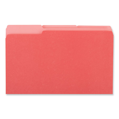 Picture of Interior File Folders, 1/3-Cut Tabs: Assorted, Legal Size, 11-pt Stock, Red, 100/Box