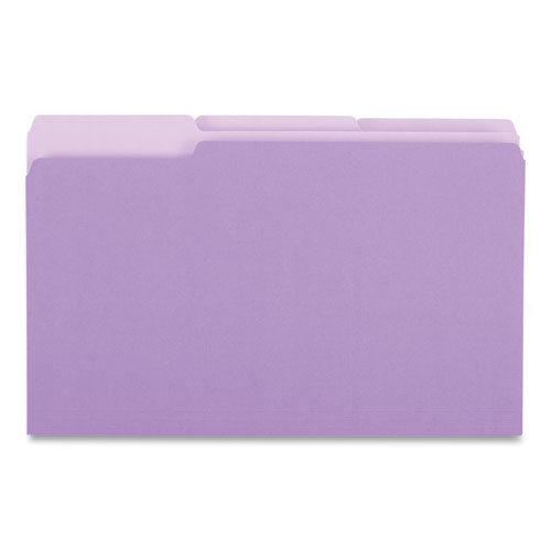 Picture of Interior File Folders, 1/3-Cut Tabs: Assorted, Legal Size, 11-pt Stock, Violet, 100/Box