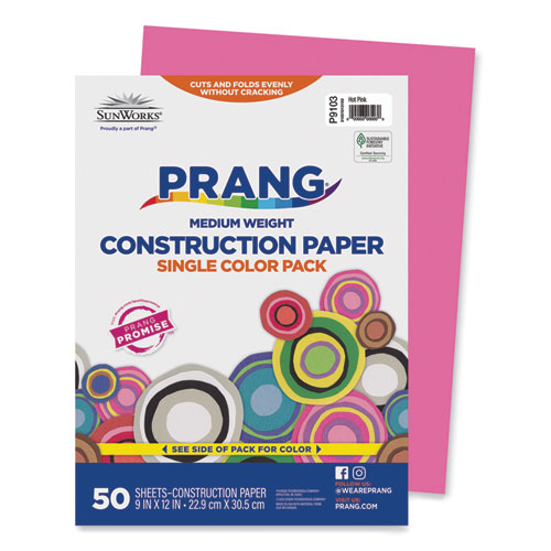 SunWorks+Construction+Paper%2C+50+lb+Text+Weight%2C+9+x+12%2C+Hot+Pink%2C+50%2FPack