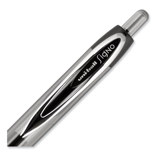 Picture of Signo 207 Gel Pen, Retractable, Medium 0.7 mm, Black Ink, Smoke/Black Barrel, 4/Pack