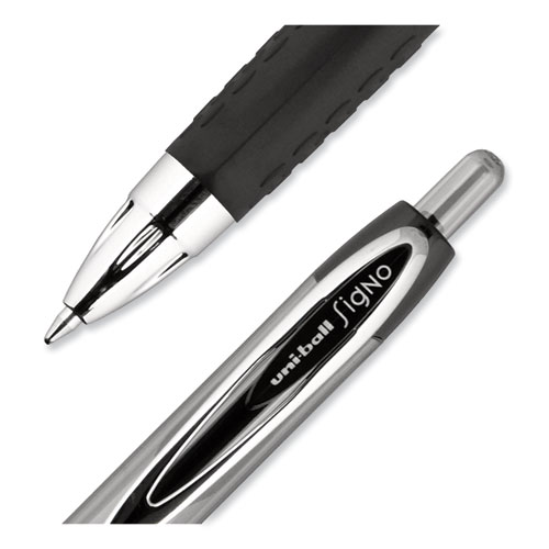 Picture of Signo 207 Gel Pen, Retractable, Medium 0.7 mm, Black Ink, Smoke/Black Barrel, 4/Pack