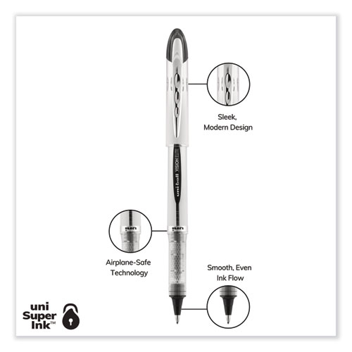 Picture of Refill for Vision Elite Roller Ball Pens, Bold Conical Tip, Black Ink, 2/Pack