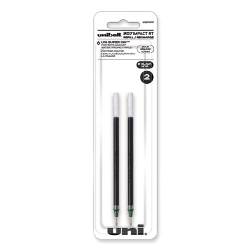 Picture of 207 Impact RT Gel Retractable Pen Refills, Bold 1 mm Conical Tip, Black Ink, 2/Pack