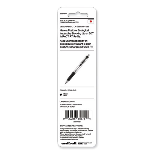 Picture of 207 Impact RT Gel Retractable Pen Refills, Bold 1 mm Conical Tip, Black Ink, 2/Pack