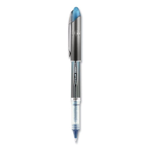 Picture of VISION ELITE BLX Series Hybrid Gel Pen, Stick, Extra-Fine 0.5 mm, Blue-Infused Black Ink, Gray/Blue/Clear Barrel