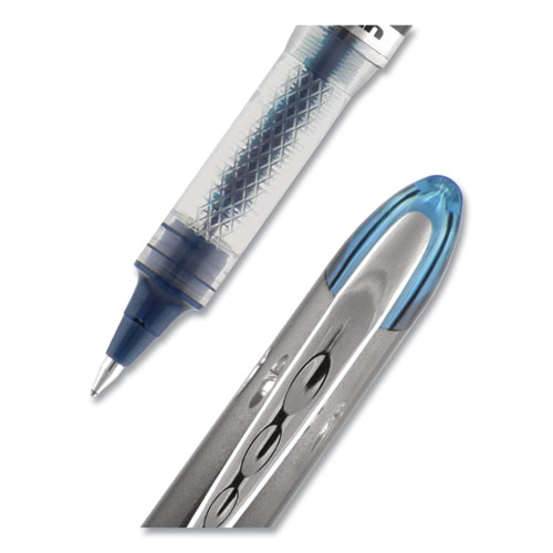 Picture of VISION ELITE BLX Series Hybrid Gel Pen, Stick, Extra-Fine 0.5 mm, Blue-Infused Black Ink, Gray/Blue/Clear Barrel