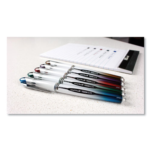 Picture of VISION ELITE BLX Series Hybrid Gel Pen, Stick, Extra-Fine 0.5 mm, Blue-Infused Black Ink, Gray/Blue/Clear Barrel