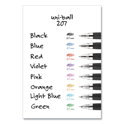 Picture of Signo 207 Gel Pen, Retractable, Medium 0.7 mm, Assorted Ink and Barrel Colors, 8/Pack