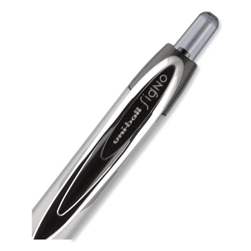 Picture of Signo 207 Needle Point Gel Pen, Retractable, Medium 0.7 mm, Black Ink, Clear/Black Barrel, Dozen