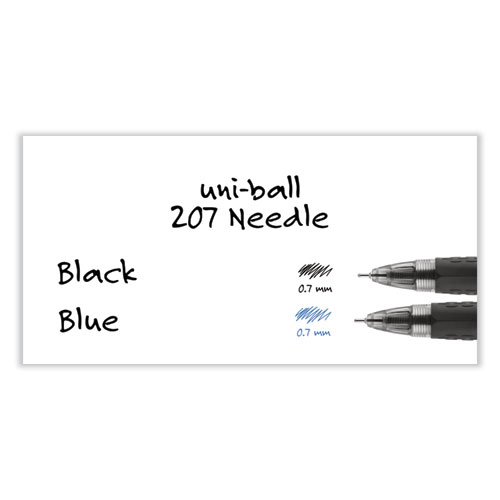 Picture of Signo 207 Needle Point Gel Pen, Retractable, Medium 0.7 mm, Black Ink, Clear/Black Barrel, Dozen