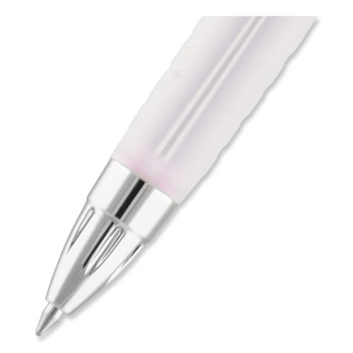 Picture of Signo 207 Gel Pen, Retractable, Medium 0.7 mm, Black Ink, Translucent Pink/Translucent White Barrel, 2/Pack