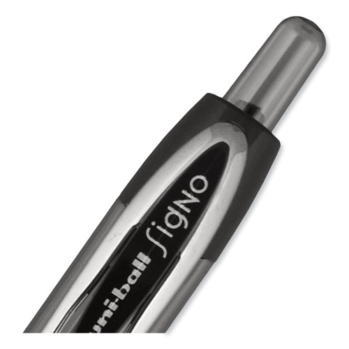 Picture of Signo 207 Gel Pen, Retractable, Bold 1 mm, Black Ink, Smoke/Black Barrel, Dozen