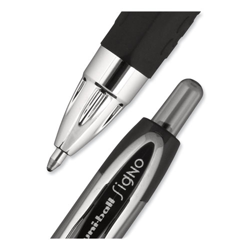 Picture of Signo 207 Gel Pen, Retractable, Bold 1 mm, Black Ink, Smoke/Black Barrel, Dozen