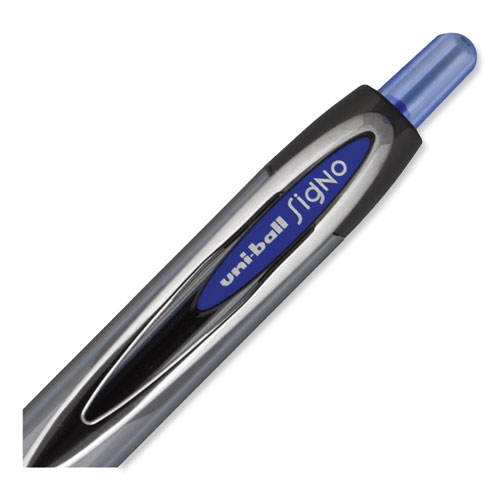 Picture of Signo 207 Gel Pen, Retractable, Bold 1 mm, Blue Ink, Smoke/Black/Blue Barrel, Dozen