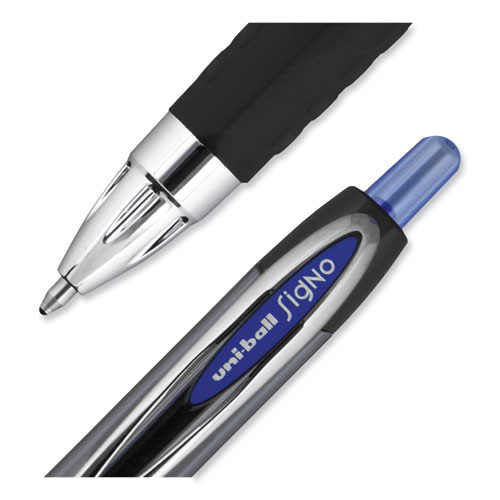 Picture of Signo 207 Gel Pen, Retractable, Bold 1 mm, Blue Ink, Smoke/Black/Blue Barrel, Dozen