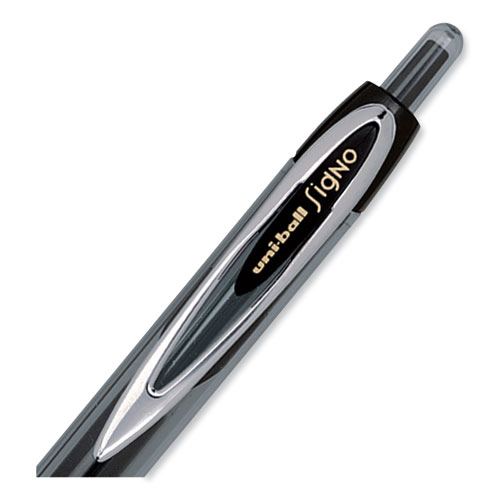 Picture of 207 Signo Gel Ultra Micro Gel Pen, Retractable, Extra-Fine 0.38 mm, Black Ink, Clear/Black Barrel