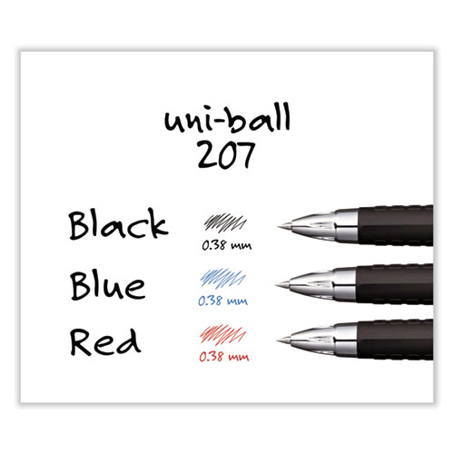 Picture of 207 Signo Gel Ultra Micro Gel Pen, Retractable, Extra-Fine 0.38 mm, Black Ink, Clear/Black Barrel