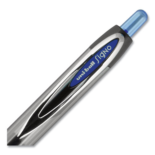 Picture of Signo 207 Gel Pen, Retractable, Medium 0.7 mm, Blue Ink, Smoke/Black/Blue Barrel, 36/Box