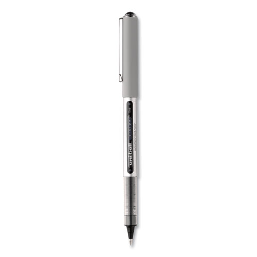 Picture of VISION Roller Ball Pen, Stick, Fine 0.7 mm, Black Ink, Silver/Black/Clear Barrel, 36/Pack