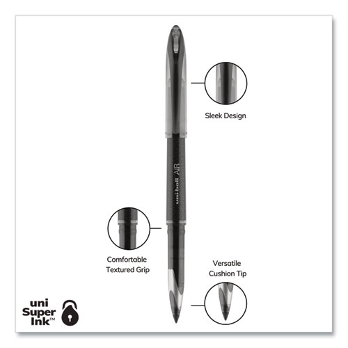 Picture of AIR Porous Rollerball Pen, Medium 0.7 mm, Black Ink/Barrel, Dozen