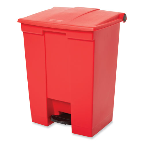 Picture of Indoor Utility Step-On Waste Container, 18 gal, Plastic, Red