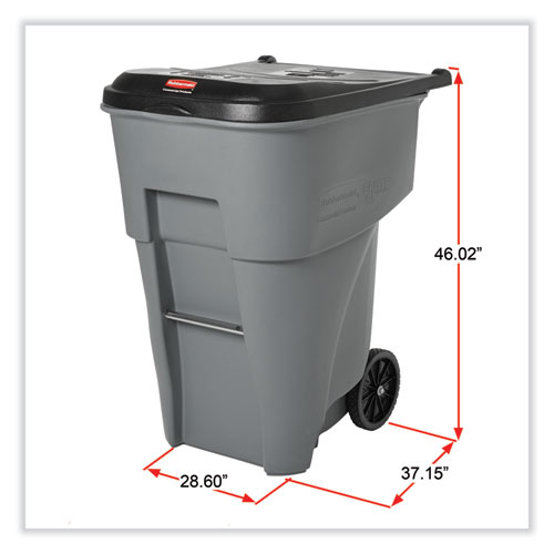 Picture of Brute Roll-Out Heavy-Duty Container, 95 gal, Polyethylene, Gray