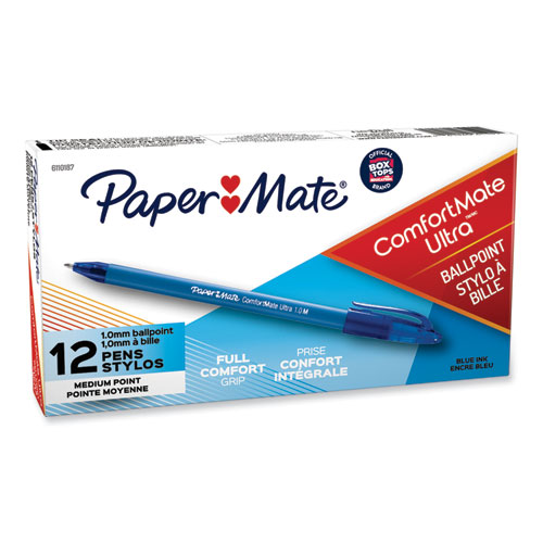 Picture of ComfortMate Ultra Ballpoint Pen, Stick, Medium 1 mm, Blue Ink, Blue Barrel, Dozen