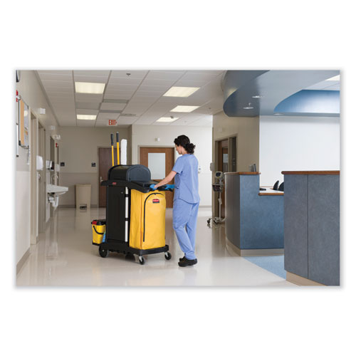 Picture of Vinyl Cleaning Cart Bag for Rubbermaid Commercial 9T76, 9T77 and 9T78, 34 gal, 17.5" x 10.5" x 33", Yellow