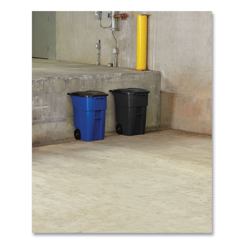 Picture of Square Brute Rollout Container, 50 gal, Molded Plastic, Blue