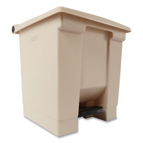 Picture of Indoor Utility Step-On Waste Container, 8 gal, Plastic, Beige