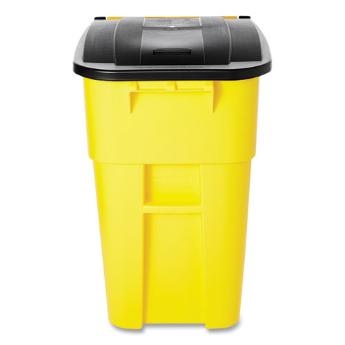 Picture of Square Brute Rollout Container, 50 gal, Molded Plastic, Yellow