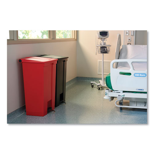 Picture of Indoor Utility Step-On Waste Container, 18 gal, Plastic, Red