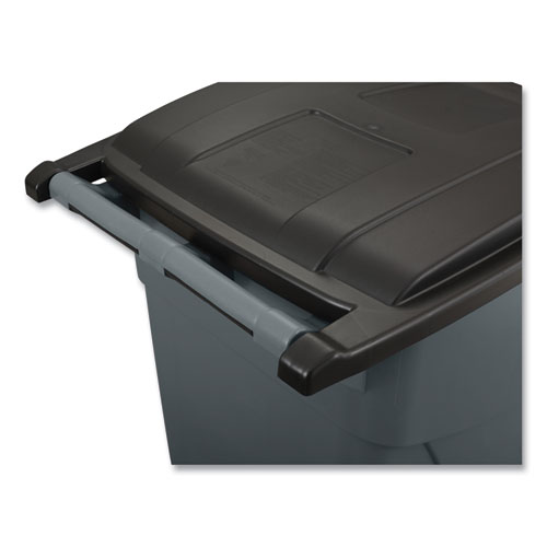 Picture of Square Brute Rollout Container, 50 gal, Molded Plastic, Gray